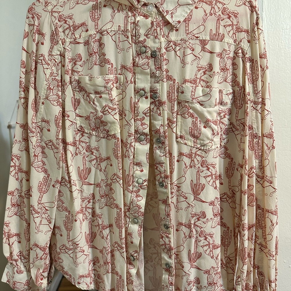 Women’s Cowgirl Print Button Down